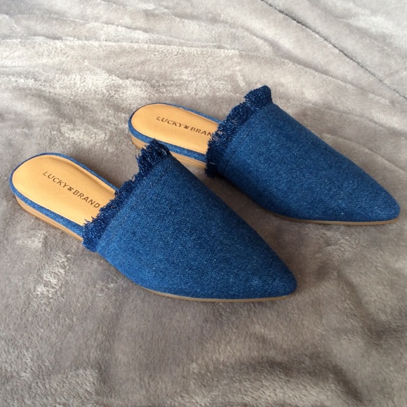 NIB Lucky Brand Bapsee Mules Indigo Denim 8.5 - Picture 3 of 4